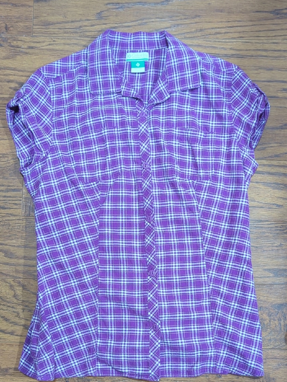 Columbia Purple Plaid, Size L, 100% Cotton